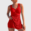 FJØRNA women's round neck bikini set in regular fit, featuring a stylish swimwear design with a comfortable fit.