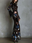 Velvet Floral Elegance Dress Elegance | Evening Dress