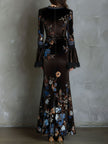 Velvet Floral Elegance Dress Elegance | Evening Dress