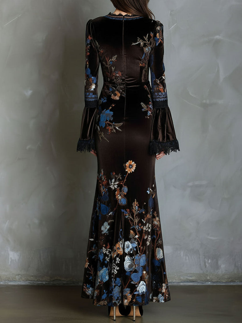 Velvet Floral Elegance Dress Elegance | Evening Dress