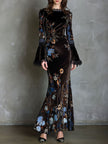 Velvet Floral Elegance Dress Elegance | Evening Dress