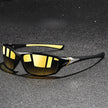 FJØRNA polarized men's sunglasses with black frames and tinted lenses, styled for outdoor accessories and sun protection.