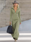 Pink V-Neck Maxi Dress | Evening Dress