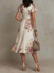Chiffon Floral Midi Dress | Evening Dress