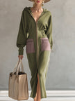 Green Long Sleeve Maxi Dress | Evening Dress