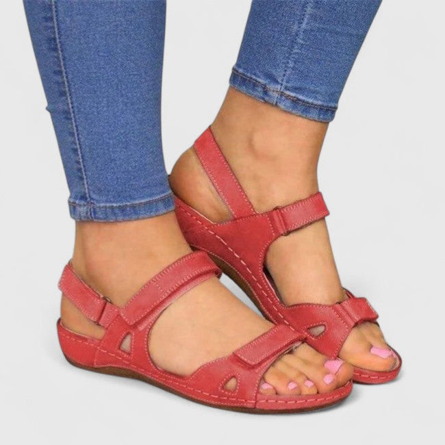 FJØRNA orthopedic ankle-length open toe comfort sandals with cushioned soles and adjustable straps, designed for support and style.