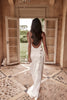 FJØRNA Studio | Satin Bridal Gown with 3D Floral Straps and Low Back