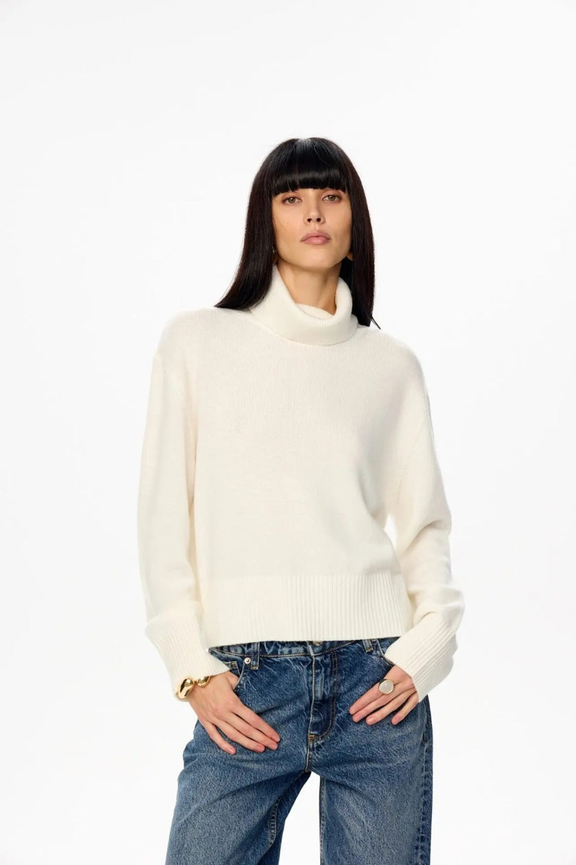 High Collar Black Sweater