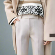 FJØRNA women's wool blend trousers, stylish pants with a tailored fit, featuring a classic waist and full-length design.