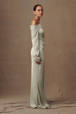 FJØRNA Studio | One-Shoulder Draped Long Sleeve Maxi Dress