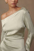 FJØRNA Studio | One-Shoulder Draped Long Sleeve Maxi Dress