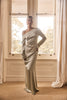 FJØRNA Studio | One-Shoulder Draped Long Sleeve Maxi Dress