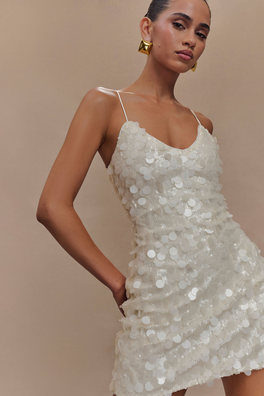 FJØRNA Studio | Sequin Micro Mini Dress with Spaghetti Straps