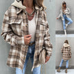 Plaid Hooded Jacket Loose Fit