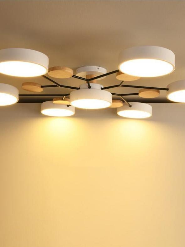 Semi-Flush Modern Halo LED Ceiling Light