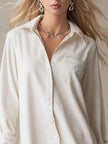 White Denim Ruffle Midi Dress | Evening Dress