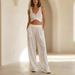 FJØRNA women co-ord set featuring a stylish matching top and pants in soft fabric, perfect for casual or lounge wear.