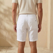 Men's linen blend shorts by FJØRNA featuring a tailored relaxed fit, lightweight fabric, and casual style for warm weather.