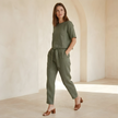 FJØRNA women's short sleeve co-ord set with matching top and shorts, casual and stylish for everyday wear.
