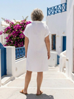 FJØRNA women's short sleeve summer dress with pockets, flowy and lightweight for warm weather, casual stylish women's clothing.