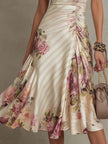 Chiffon Floral Midi Dress | Evening Dress