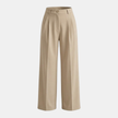 FJØRNA high waist wide leg tailored women's pants, featuring a relaxed fit and smooth fabric in a stylish design.