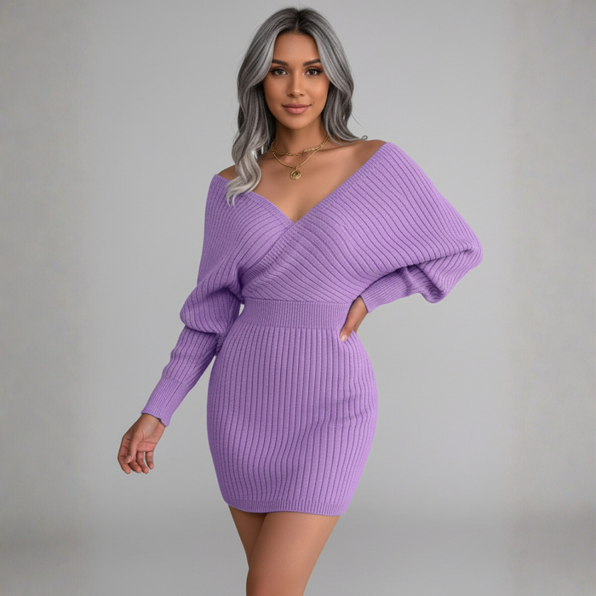 Sophie – Winter Dress Women’s - Elegant/Slim Fit | Mini Dress