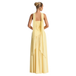 Isla - Women's Maxi Dress Lemon Non-Stretch Crepe with Thigh-High Split