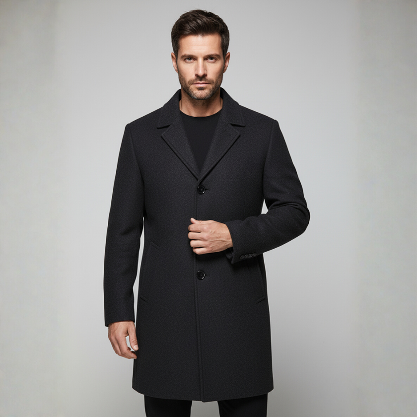 Stylish Grey Wool Coat