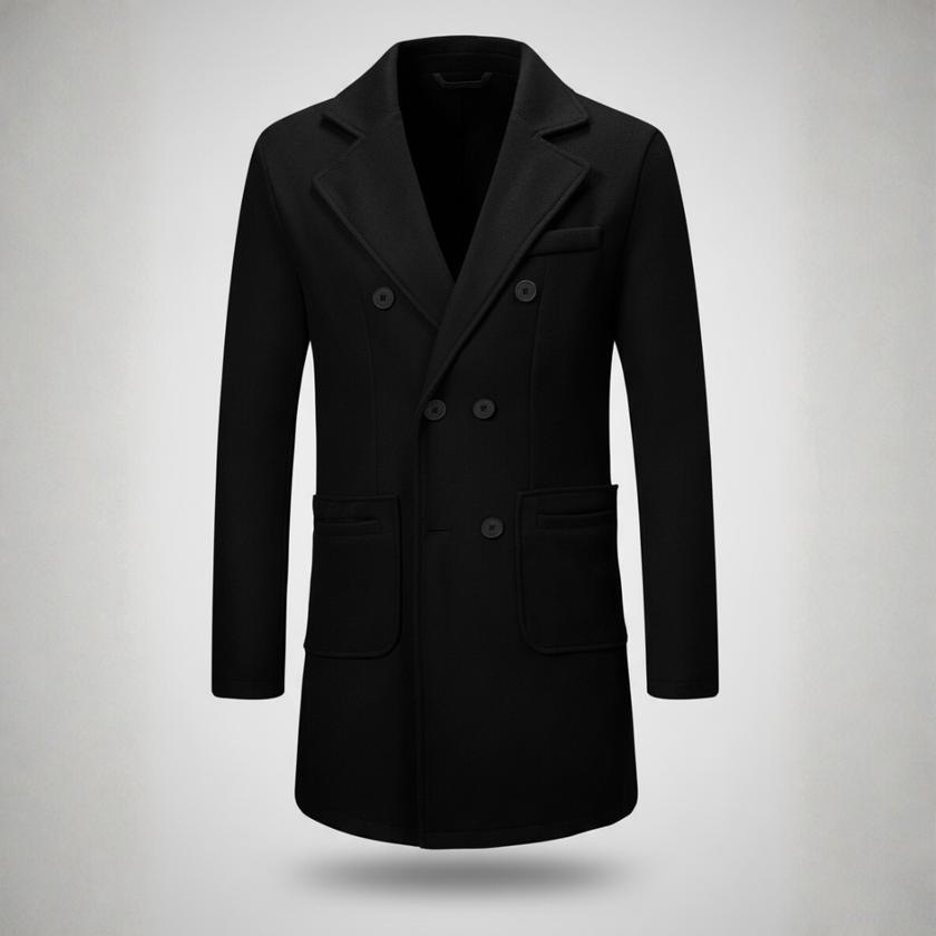 Double-Breasted Wool Overcoat