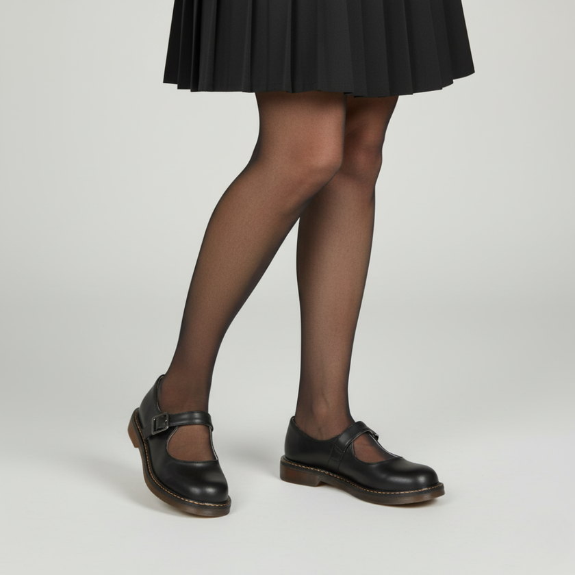 Nina - Women's Vintage Mary Jane Shoes - Classic Leather with Strap and Comfortable Sole