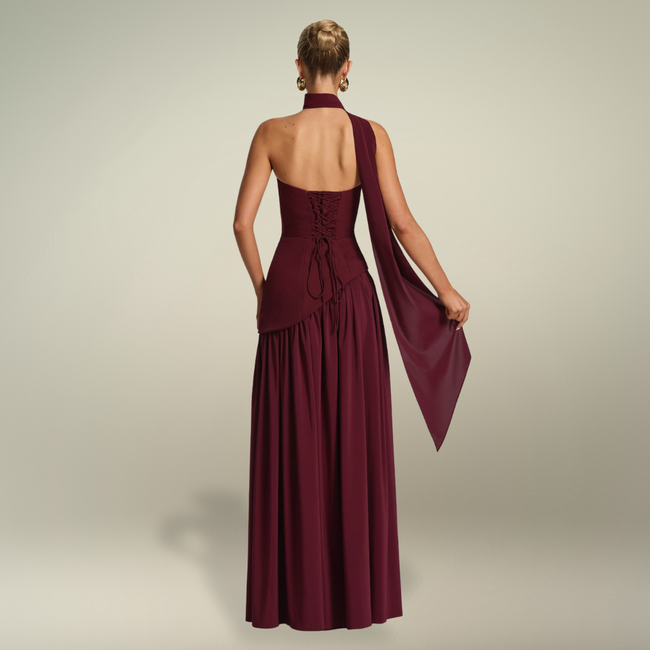 FJØRNA Studio | Maliyah Maxi Dress - Cherry Lacquer