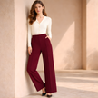 FJØRNA women's high waist wide leg tailored pants, stylish and comfortable for modern women's fashion.