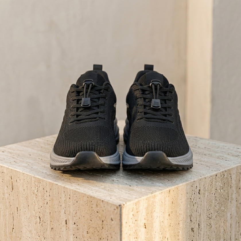 Men’s lightweight mesh trainers by FJØRNA featuring breathable fabric and non-slip soles for comfortable walking and everyday wear.