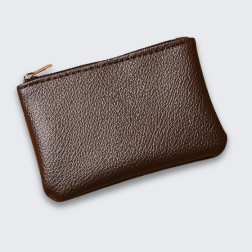 Hazel | Handmade Top-Grain Cow Leather Pouch – 5.11” Zipper Case