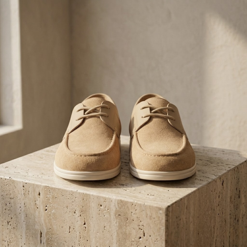 FJØRNA men's red lace-up shoes with intricate lace details and a stylish design, perfect for formal or casual wear.