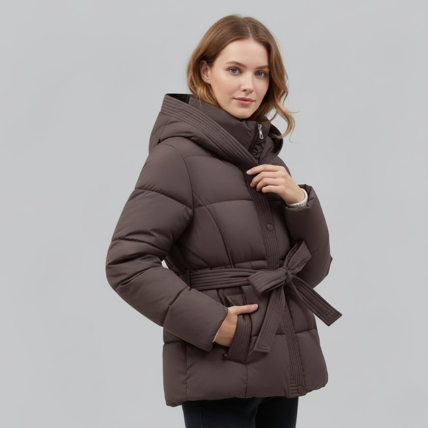 Lisa - Winter Jacket Parka Belted Coat