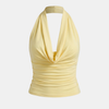 FJØRNA women's top, stylish and comfortable, shown in a close-up image displaying the fabric and fit of the trendy top.