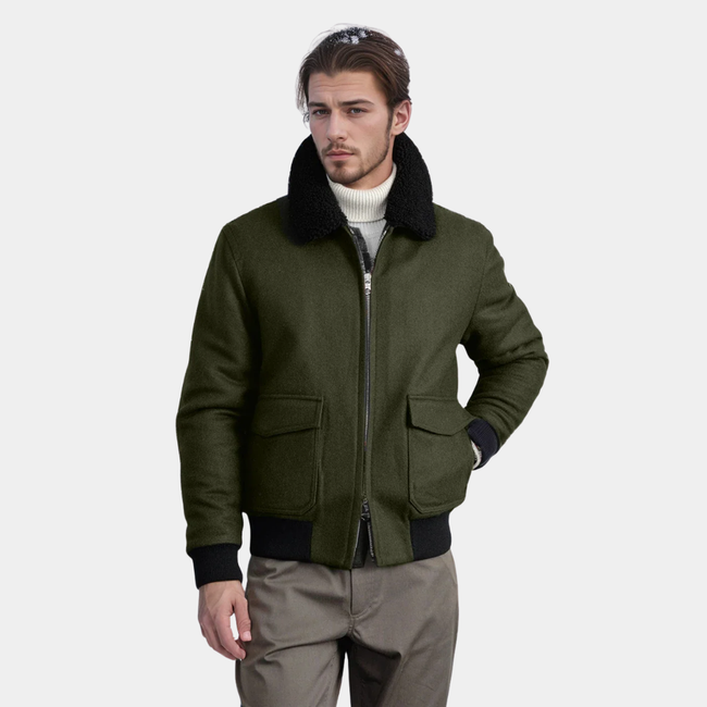 Woolen Collar Jacket Gray 2