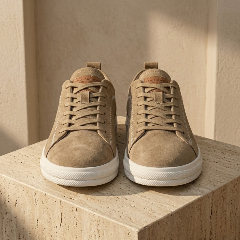 Men's FJØRNA suede trainers, stylish casual shoes with a sleek design and comfortable fit, ideal for everyday wear.