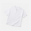 Men's FJØRNA linen short sleeve Henley T-shirt in light fabric, featuring a buttoned neckline and casual fit.