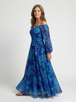 FJØRNA women's floral summer maxi dress with a flowy silhouette, perfect for warm weather and casual outings.