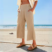 FJØRNA women's wide-leg denim trousers with relaxed fit and classic five-pocket design, casual and stylish for everyday wear.