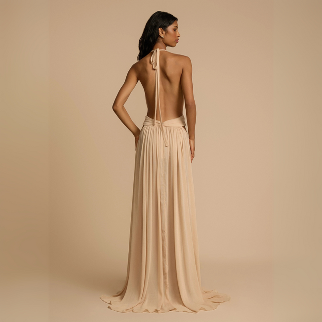 FJØRNA Studio | Women's Maxi Gown Beige