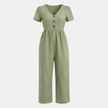 FJØRNA women's linen blend suit set with wide-leg pants and matching blazer, stylish and comfortable for modern women.