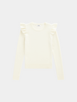 Women's Long Sleeve Ruffle Sweater