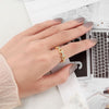 Daisy | Adjustable 18K Gold plated Chain Ring with Diamond Simulants