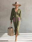 Green Long Sleeve Maxi Dress | Evening Dress