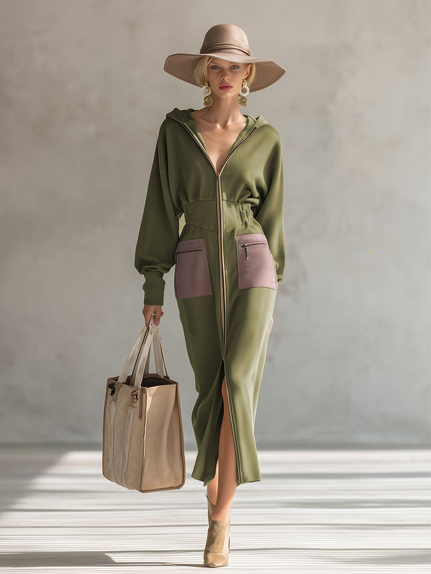 Green Long Sleeve Maxi Dress | Evening Dress