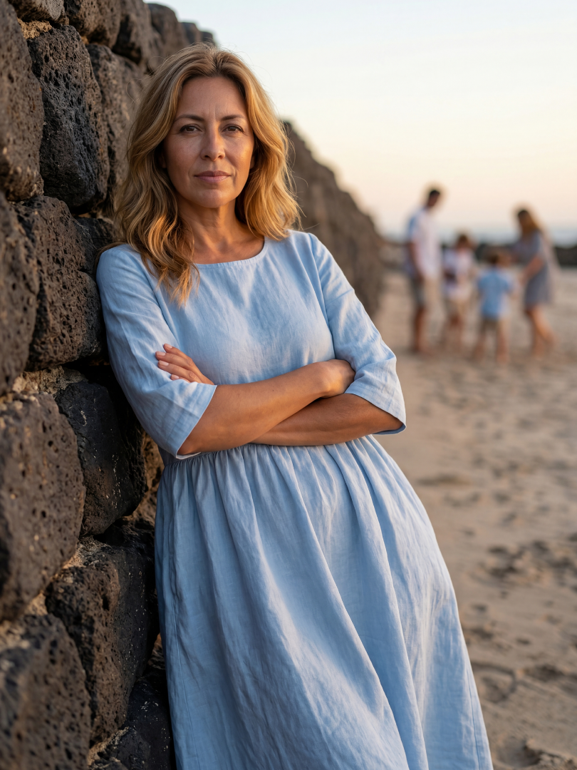 FJØRNA summer maxi dress for women with pockets, casual flowy design, lightweight fabric, and sleeveless style.